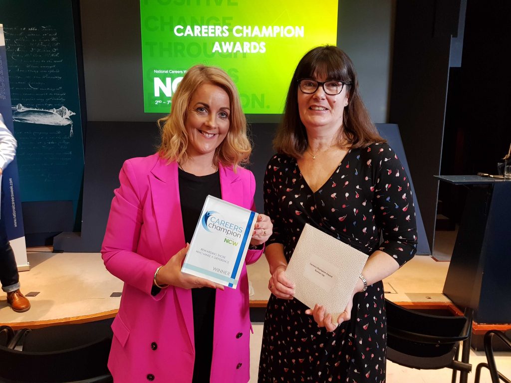 careerschampion's tweet photo. Today we look back to the launch of @CareersWeek 2020, where we crowned our 12th Careers Champion @AisConaty of @StCeciliasDerry. A few weeks later, we were locked down, with no idea what lay in store for us!

https://t.co/1m412Q2y9L https://t.co/ZEdOQFHGua
