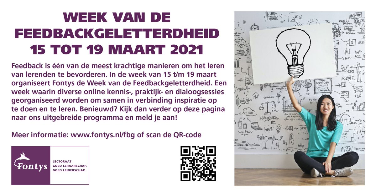 Safe the date: March 15 <a href="/DocWinstone/">Prof Naomi Winstone</a> about feedback literacy during dutch online week of feedback literacy march 15-19 <a href="/FontysKindEduca/">Kind en Educatie</a> <a href="/FHKE_Lectoraat/">FHKE-Lectoraat</a> Registration now open fontys.nl/fbg

 #fbg #fbl #LerenInnoveren