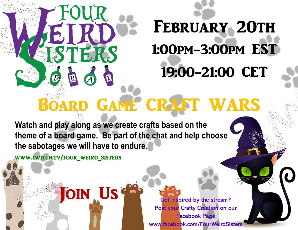 willcook4games's tweet photo. It's that time again... come watch some crafty boardgaming genius (by the other three) and some banter and meanness (in the form of challenges) from me. https://t.co/cJKQw8yGMT