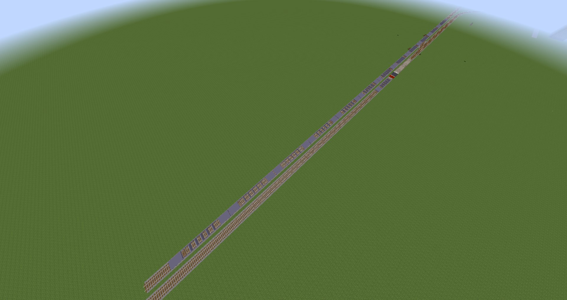 Lt Frou01 窯焚き Hojyo Minecraft 描画したい編成って何両です Fork3で上げようと思ってるものがこんな感じですが ひとまず12両 おそらく描画距離に応じてどこまでも伸ばせます なお描画距離延長の結果 チャンクローダーを有効にした際 時々車両に