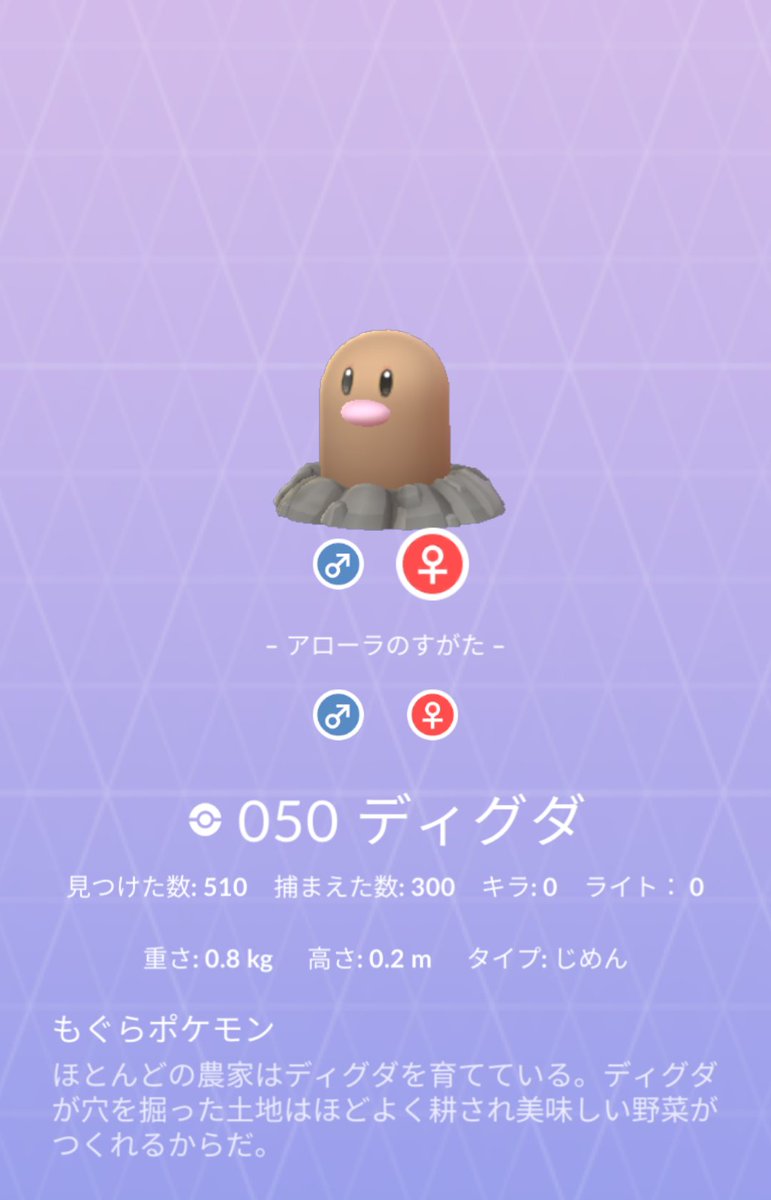 しげちー ポケモンgo あつ森 普通のディグダは生えてないですね けーさんがgetしたのはアローラ地方で新たに発見された ディグダです しげちー ポケモンgo あつ森 普通のディグダは生えてないですね けーさんがgetしたのはアローラ地方で新たに発見された ディグダです