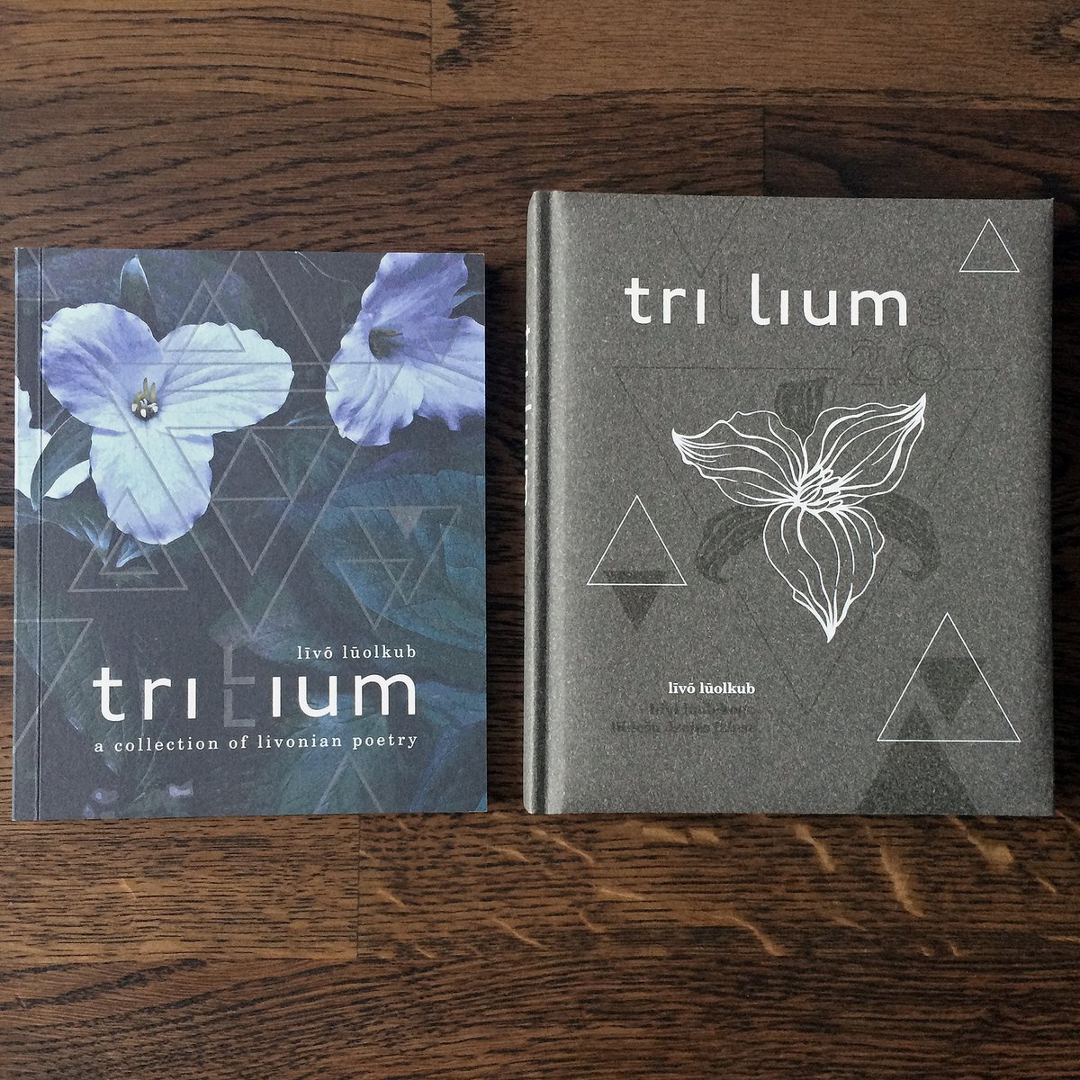 LV_Literature's tweet photo. Congratulations!!! 'Trilium 2.0 ' is out. Following 2018 bilingual version (Livonian &amp; English), this collection of V.Ernštreits, B.Damberga and Ķempju Kārlis can be read in 3 languages ​​- Livonian, Estonian and Latvian. Publ. by The International Society of Livonian Friends. https://t.co/CiHPwEGTan