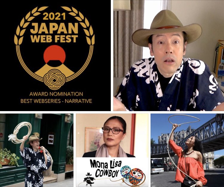 🤠Yee-haw!  Thank you <a href="/Japanwebfest/">Japan Web Fest</a> for nominating our romcom <a href="/monalisacowboy/">Mona Lisa Cowboy</a> ! 
japanwebfest-virtual.com/#map 
#festival #paris #online #Japan #digitalseries #webseries
#romcom #crossculture #expat
#artinspires #globetrotter
#jokesonme #comedy #humor #monalisacowboy #yukatacowboy