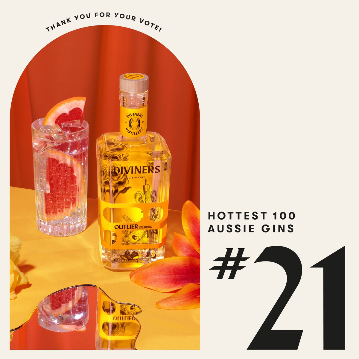 DivinersGin's tweet image. We are delighted to announce that both our gins have been included in Australia’s hottest 100 gins for 2021. Let’s hope next year we can crack the top 10 🍸🎉
