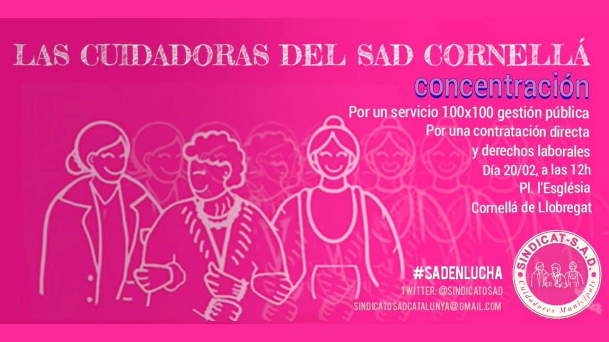 APLaPaparra's tweet photo. A #KNY com a molts municipis del #BaixLlo el consistori subcontracta les cuidadores obviant la precarietat. I qui cuida les cuidadores?
📆 Aquest dissabte 20 de febrer
⏱ a 12 h.
📌 a pl. de l'esglèsia de #Cornella
#SADENLUCHA Donem suport al @SindicatoSad #StopSubcontractacio https://t.co/KsXwJaIFDF