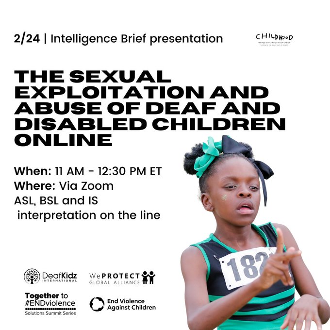 crump_dki's tweet photo. Delighted to presenting our research findings alongside an incredible panel on 24th Feb - do register - BSL / ASL / IS interpretation available @WFDeaf_org @WeProtect @GPtoEndViolence @ChildhoodUSA https://t.co/dGWmOc7eMR