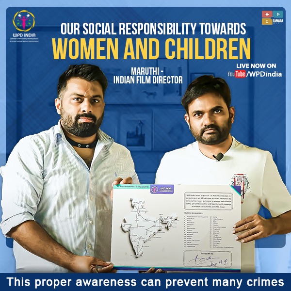 DirectorMaruthi's tweet photo. So much inspirational much-needed awareness campaign is being carried by @wpdindia, @IamRVNagarjun. Everyone get involved and join in this campaign. Support #womenandchildsafety

I am nominating @IamSaiDharamTej @RaashiKhanna to pass this to reach everyone
https://t.co/NayIEtrA9U https://t.co/r73UlOSXg0