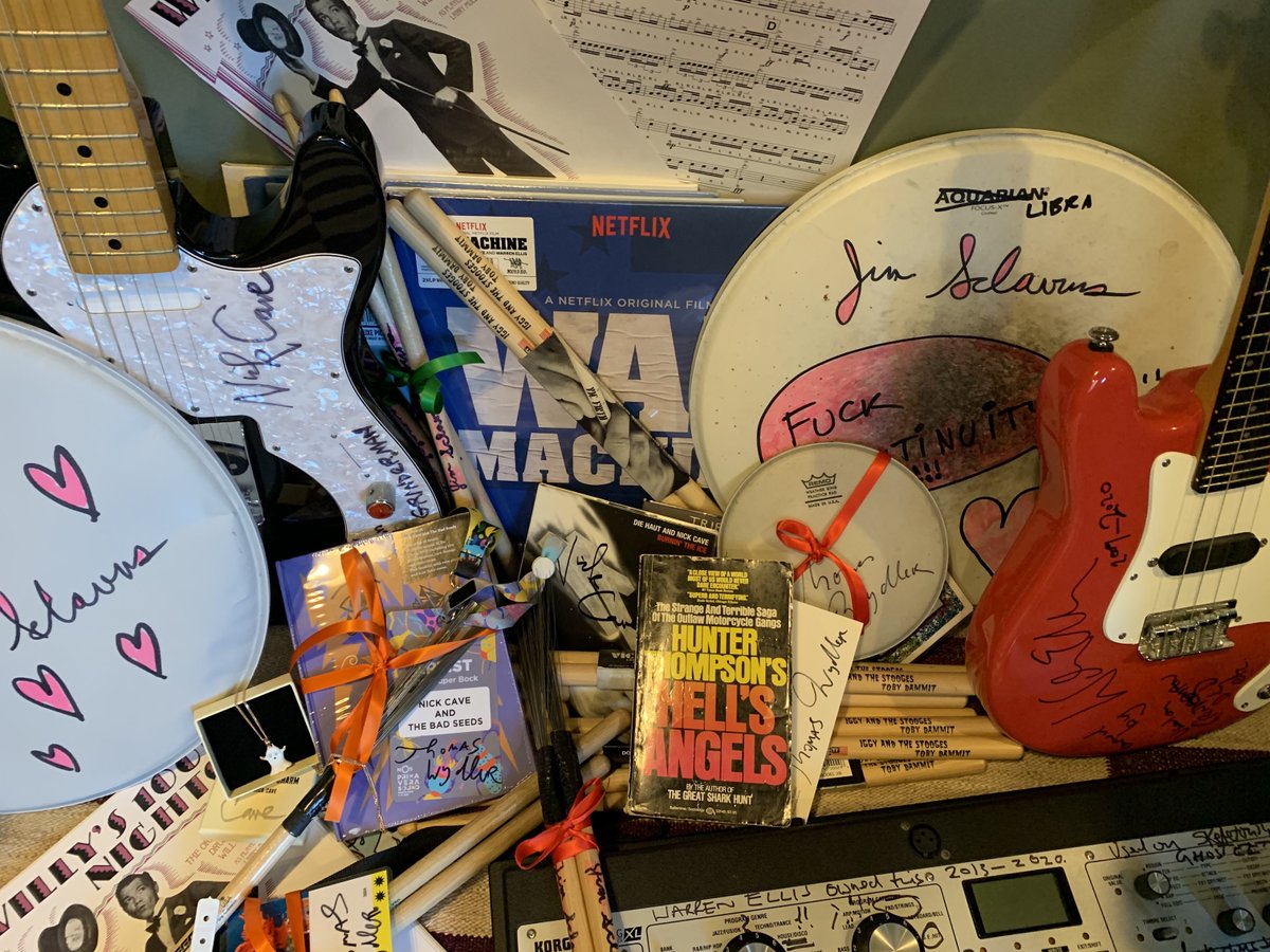 nickcave's tweet photo. Nick Cave &amp; The Bad Seeds are holding a draw of over 100 prizes to raise funds to help support their tour crew, whose livelihoods have been badly affected by the Covid-19 pandemic. More details and enter here: https://t.co/xGWxcBPwN1 https://t.co/NEfVhqC9PQ