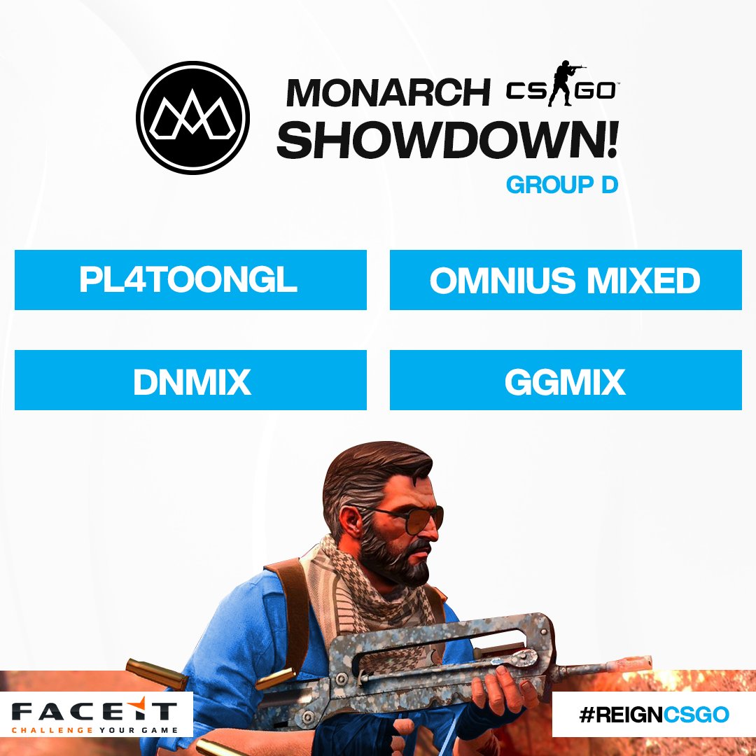 monarchza's tweet photo. All 16 spots are taken and registration for the Monarch CS:GO Showdown is now closed! ๐ฏ
Good luck to every team that is participating. Here are your groups for the tournament.
#ReignCSGO ๐ https://t.co/8uHu0pnJTS