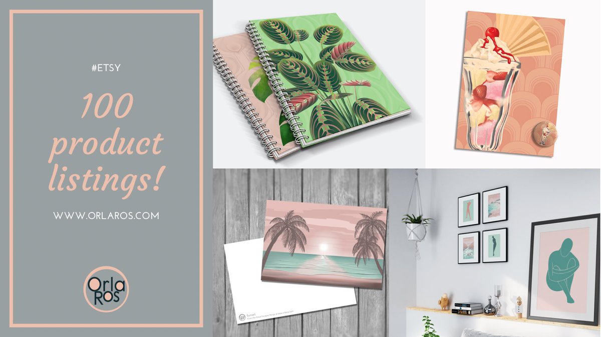 OrlaRos's tweet photo. We’re celebrating 100 listings on our Etsy shop!! 🙌🏻 💯https://t.co/iHuyITStFU Please come and see our stylish range of affordable prints and stationery. Time to celebrate! 🥂#prints #etsy #etsyuk #smallbusiness #milestone #goals #wallart #retro #notebooks #stationery #shopsmall https://t.co/ua1uehVkIC