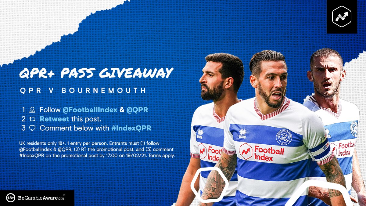QPR FC (@qpr) on Twitter photo ๐บ ๐ช๐ฎ๐๐ฐ๐ต ๐๐ต๐ฒ ๐ฅ'๐ ๐ฎ๐ด๐ฎ๐ถ๐ป ๐ผ๐ป ๐ฆ๐ฎ๐๐๐ฟ๐ฑ๐ฎ๐!
Our partners <a href="/FootballIndex/">Football Index</a> are giving away 4๏ธโฃ ๐ค๐ฃ๐ฅ+ streaming passes for #QPRBOU!
๐ง๐ผ ๐ฒ๐ป๐๐ฒ๐ฟ:
โ
Follow <a href="/FootballIndex/">Football Index</a> & <a href="/QPR/">QPR FC</a>
๐ Retweet this tweet
๐ฌ Reply with #IndexQPR ๐บ ๐ช๐ฎ๐๐ฐ๐ต ๐๐ต๐ฒ ๐ฅ'๐ ๐ฎ๐ด๐ฎ๐ถ๐ป ๐ผ๐ป ๐ฆ๐ฎ๐๐๐ฟ๐ฑ๐ฎ๐!
Our partners <a href="/FootballIndex/">Football Index</a> are giving away 4๏ธโฃ ๐ค๐ฃ๐ฅ+ streaming passes for #QPRBOU!
๐ง๐ผ ๐ฒ๐ป๐๐ฒ๐ฟ:
โ
Follow <a href="/FootballIndex/">Football Index</a> & <a href="/QPR/">QPR FC</a>
๐ Retweet this tweet
๐ฌ Reply with #IndexQPR