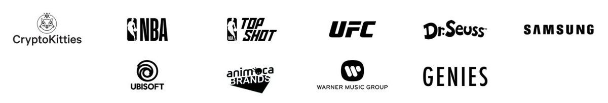 3) You might ask, who are  $FLOW 's partners? Look right below. They have some of the biggest name partners in the crypto-ecosystem (And their actually legit partnerships!)