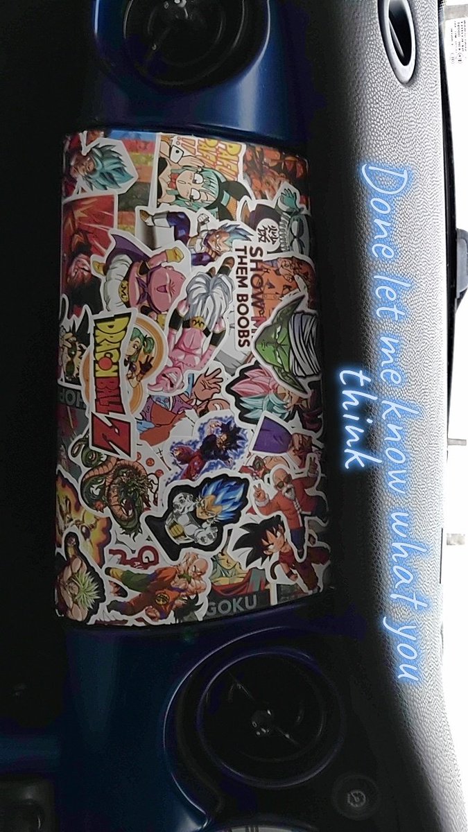 TheAjayBT's tweet photo. Sorry the pictures are at weird angles but I sticker bombed it #dragonball style first time sticker bombing something what do you guys think #youtube #TwitchAffilate #minicoopersr53 #stickerbomb #gaming https://t.co/tb0HxIZwcn