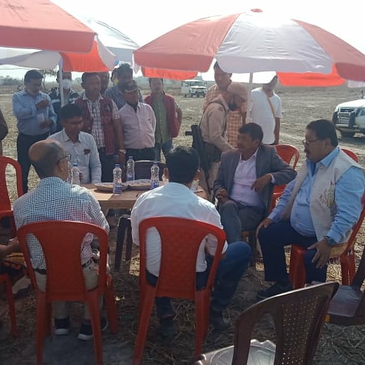 Looking over the preparations site at Den Arong ahead of Shri Amit Shahji, Hon'ble Union Home Minister's visit to Karbi Anglong on 25th February 2021. With @riteshenghi, Hon'ble Deputy Speaker, Secretaries, Officers, et al.