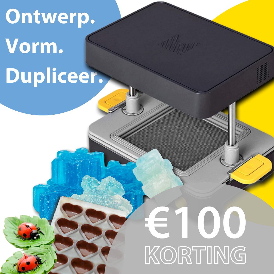 Wil jij handige mallen creëren voor het dupliceren van unieke 3D-prints? Dan is dit je kans! T/m 28 februari krijg je € 100,- korting op de Mayku Formbox. Pak deze korting en start direct met dupliceren van verpakkingen, prototypes en modelonderdelen!🖨️➡️ bit.ly/3qHhz9r