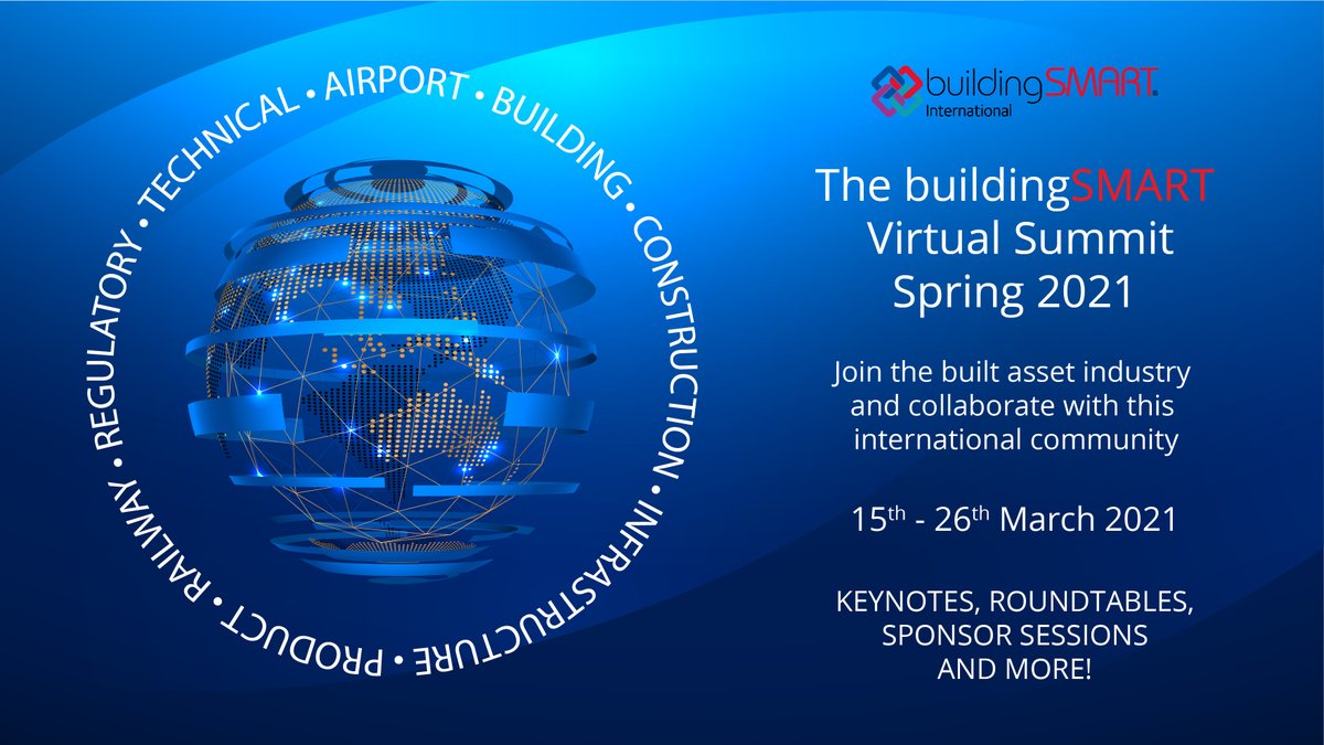buildingSMARTIn's tweet photo. General tickets for the buildingSMART Virtual Summit are available! Don't miss out, register now! https://t.co/72VhLP1fjJ

#bSIsummit2021 #openstandards #openBIM #summit #buildingSMARTinternational #bsi #digital https://t.co/xDXuOc2xUP