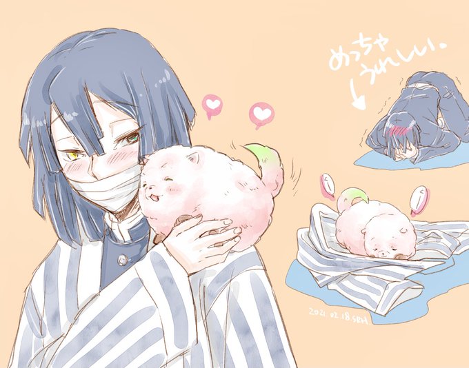 空歩@低浮上さんがTwitterに投稿した伊黒小芭内(鬼滅の刃)のイラスト。