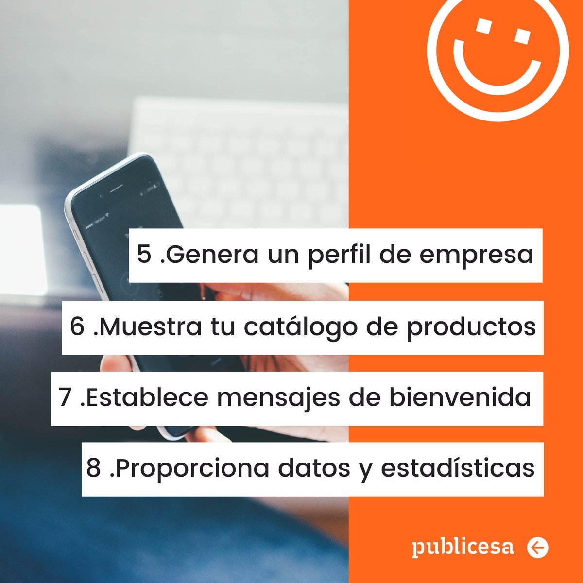 Publicesa's tweet photo. ¿Por qué utilizar Whatsapp Business? 💬 Esta herramienta de mensajería te ofrece una versión enfocada a tu negocio, con la que poder mantener una comunicación efectiva y bidireccional con tus clientes.⁣ Conoce las principales ventajas que te puede ofrecer👇:⁣ #marketingdigital https://t.co/TYquMytBJm