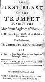 6/ In 1558 John Knox wrote a series of tracts entitled ‘The First Blast of the Trumpet Against the Monstrous Regiment of Women’ chapter one was entitled ‘grab em by the pussy’ - it’s essential reading if you’re the sort of prick who has a problem with female pundits on Sky Sports