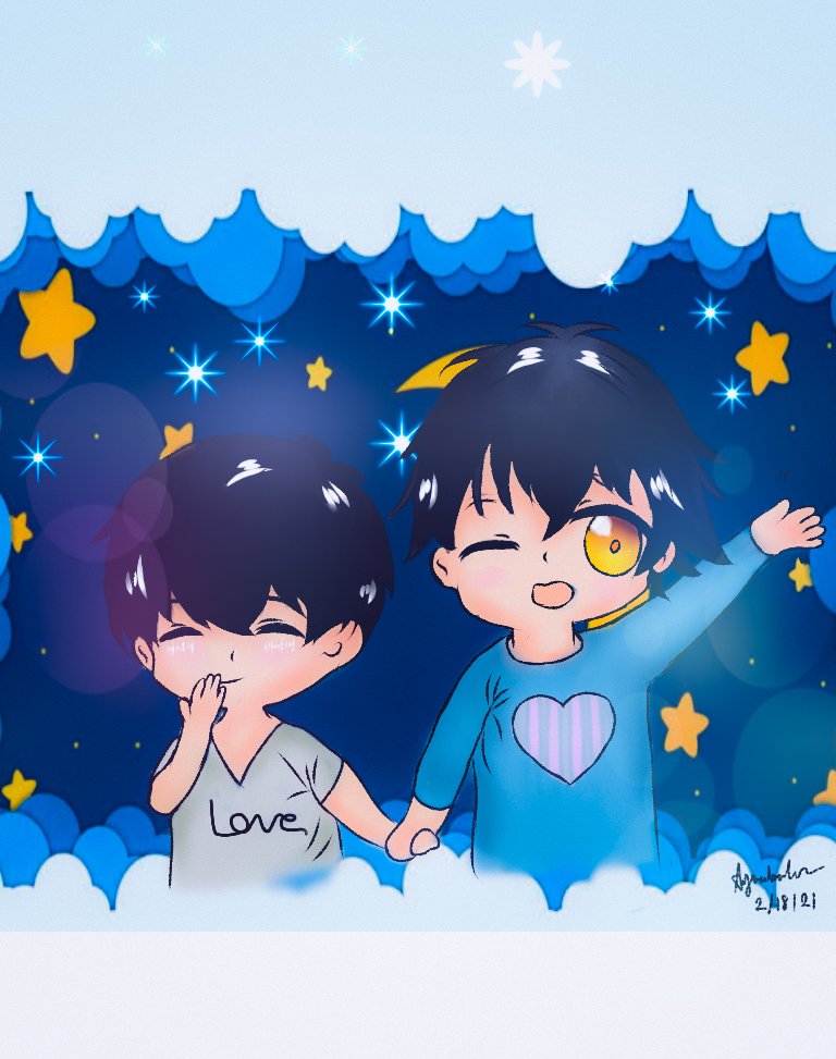 Cabalcar_Anjo's tweet photo. A Tale of thaousand star FanArt✨🖌
Mix&amp;Earth Chibi😍💕
@wixxiws 
@Earth_Pirapat 
@backaof 
#Ataleofthousandstars
#AtaleofthousandstartFanArt https://t.co/naR5A2eJ0b