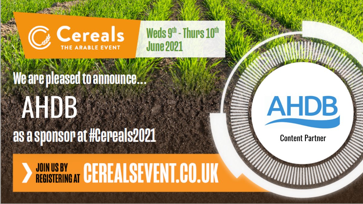 We are pleased to announce <a href="/AHDB_Cereals/">AHDB Cereals</a> is the #Cereals2021 Content Partner. They deliver transformational projects to drive productivity and boost #farming and supply chain businesses. You can now see the <a href="/CerealsEvent/">Cereals Event</a> AHDB theatre programme at bit.ly/3s5Lpoj