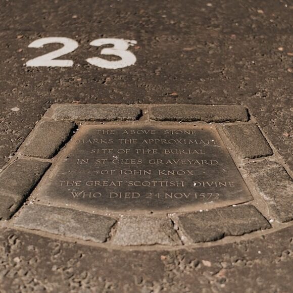12/ The churchyard of St Giles is now the car park for the Court of Session, John Knox’s grave is marked on car park space 23, I quite like the fact he’s is buried in a car park and I look forward to the day Margaret Thatcher is downgraded to car park 