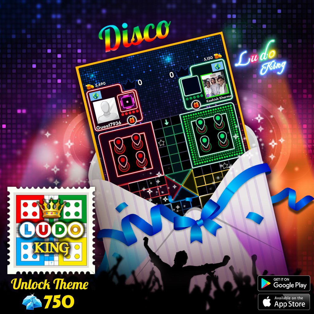 LudoKingGame's tweet photo. Dazzling lights with thrilling electronic beats! 😍 Unlock the #DiscoTheme and enjoy #LudoKing on an electrifying music floor!  🎲🤟

Available on: 
Android: https://t.co/Foyn62Bctq

IOS: https://t.co/hzmL0Mw8pP

#Ludo #LudoKingGame #LudoKingFans #Themes #BoardGame https://t.co/CXuPGs1YFu