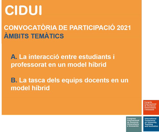 ICEUPC's tweet image. 📡Recordeu!
🔵Nova possibilitat de participació al #CIDUI2021!
👉Termini 3 març
#InteraccióEstudiantatProfessorat #ModelHíbrid #EquipsDocents
@CIDUI_congress coorganitzat per @la_UPC 
cidui.org/congressos-cid…