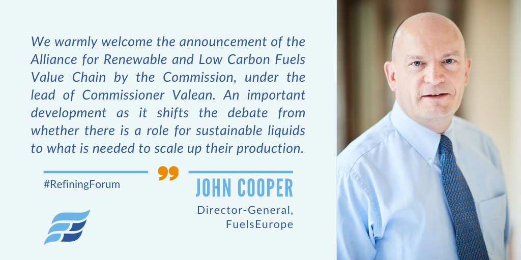 DG_FuelsEurope's tweet photo. Today at the #RefiningForum we asked for an equivalent recognition for renewables in transport, with a fair competition between renewable electricity, gases, liquids and any other future technological development that could enable achieving the 2050 ambition. https://t.co/xX6phr2iHW