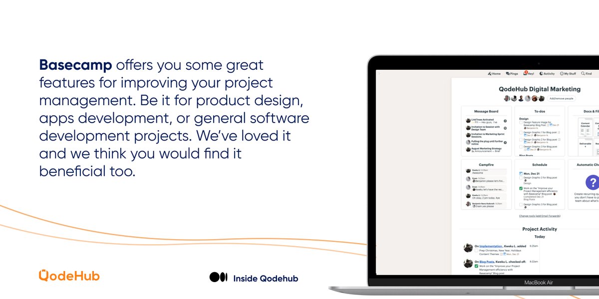 QodeHub's tweet photo. Project management can sometimes be a hassle.
•
Working remotely for us meant we had to tighten up our project management to ensure we achieve our set goals. It wasn’t easy, and it still isn’t.
•
One tool that helped was @basecamp’s app
•
Full read: https://t.co/DZLtyYYS6z https://t.co/wElyTFRZTe