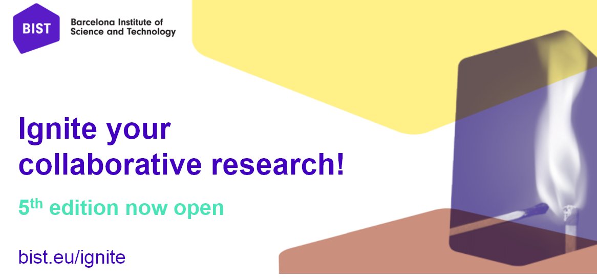 _BIST's tweet photo. 📣Apply for the #BISTIgnite Programme by March 1!
If you work at a BIST centre (@ICFOnians, @IBECBarcelona, @IRBBarcelona, @ICIQchem, @icn2nano, @_IFAE, @CRGenomica) & have an idea for a multidisciplinary project, apply for a chance at 20.000€!
https://t.co/ArTjC31xaX https://t.co/c1bJv7W9F1