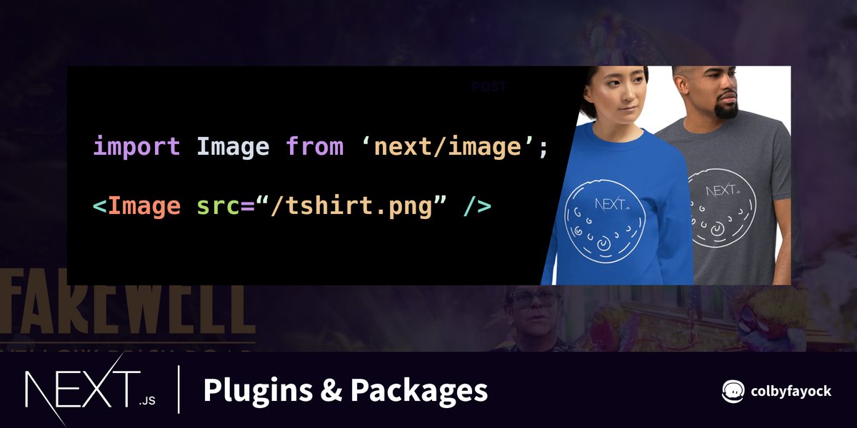 Instead of a dedicated plugin ecoystem, Next.js maintains opinionated packages that get bundled into the frameworknext/image provides a range of optimizations like compression, automatic modern formats, and responsive sizing https://nextjs.org/docs/basic-features/image-optimization