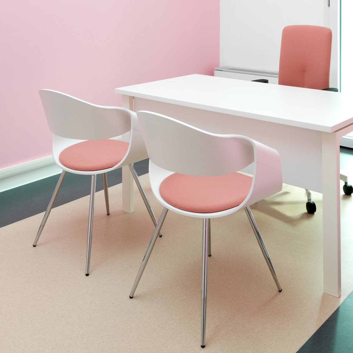 Healtcare Center in Padua, Italy. In this photo: #Chantal chair.Chantal is a sophisticated chair with a shell made of selected fine natural curved woods. It is available with a small cushion, to increase comfort. Design by #PergentinoBattocchio