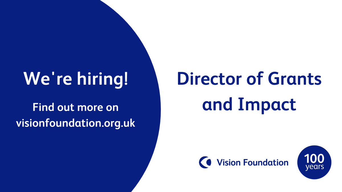 Vision_Fdn's tweet photo. 📢 Work with us!

We have a vacancy open for Director of Grants and Impact to build up our grant-making and wider impact work.

More details can be found here: https://t.co/36q7GjXfTb

Deadline: 5 March 2021

#Vacancy #Jobs #LondonJobs #CharityJobs https://t.co/5QEpSGnzUE