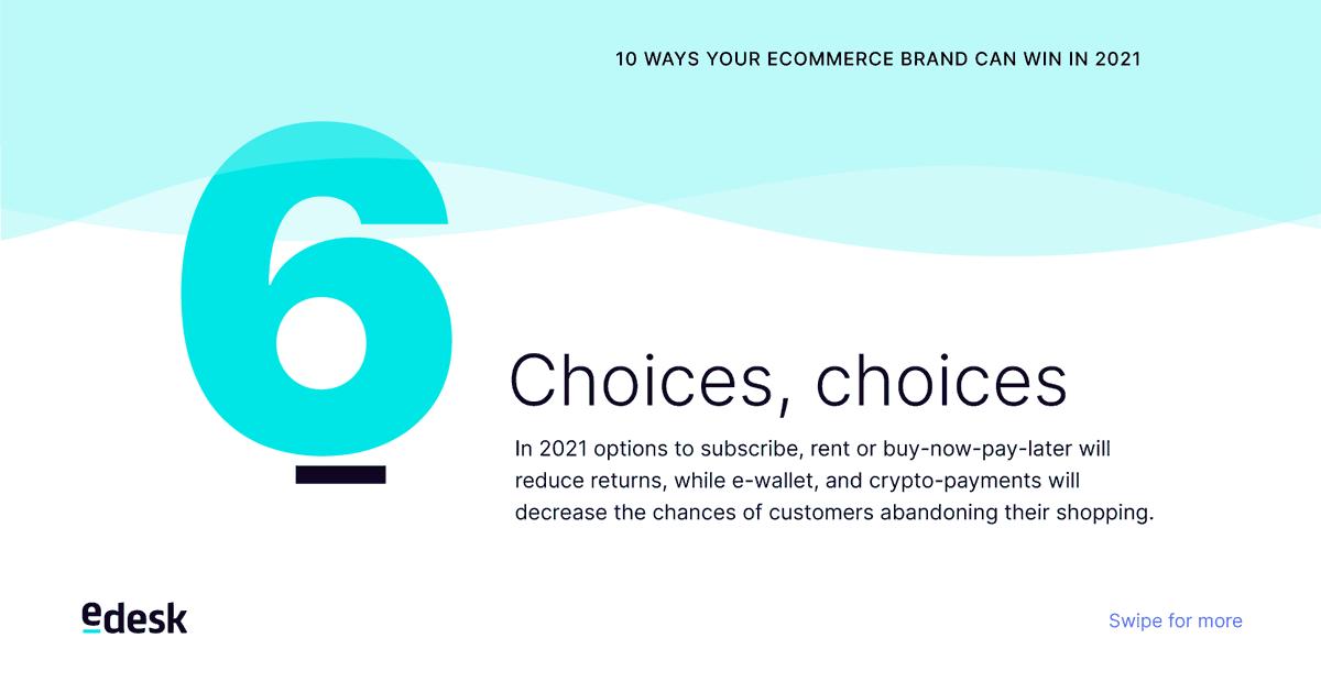 xSellco's tweet photo. Part 2: Ways Your Ecommerce Brand Can Win in 2021. Keep swiping for 4-7! https://t.co/CwQu9tqUQL https://t.co/qgRCMeBX4O