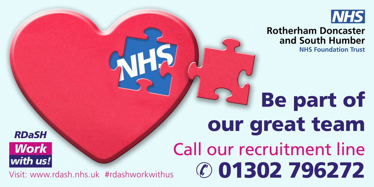 rdash_nhs's tweet photo. Be part of our great team and enjoy excellent opportunities, benefits and training. Take a look at all our current vacancies: https://t.co/ix5aItvDnl #NLincsisgreat #Rotherhamiswonderful #Doncasterisgreat #WeAreTheNHS #NHS #rdashworkwithus https://t.co/70FUU4pDYC