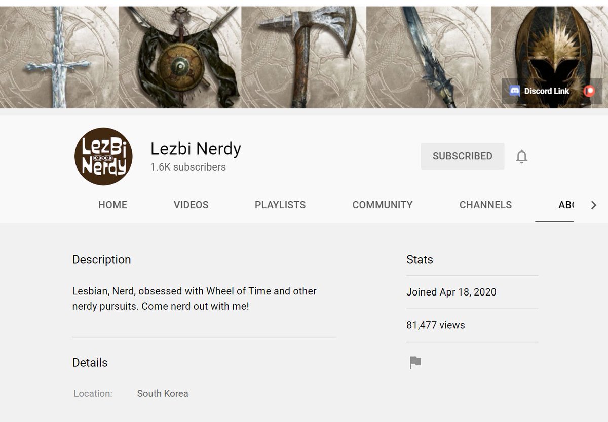 Lezbi Nerdy @LezbiNerdySee Descriptions in pictures below (Alt text included)Youtube:  https://youtube.com/channel/UCeAzsnlLKwmNp_ONO-zBkqwDiscord:  https://discord.com/invite/Q86mGQx&nbsp;Patreon:  https://patreon.com/LezbiNerdy&nbsp;Merch: Coming Soon! Check Replies here for updates!