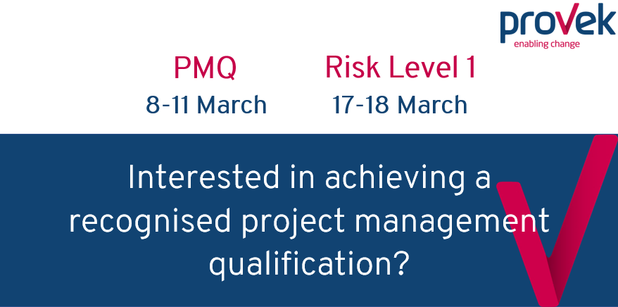 ProvekLtd's tweet photo. Limited spaces left for our PMQ and Risk level 1 course for March 2021. Be sure to book your place using the links below!
PMQ https://t.co/r79LgeX84N.
Risk Level 1 https://t.co/fQyhDoppdM
#projectmanagement #thursdaymorning #learning #workingfrom #Training https://t.co/UPkvH32z69
