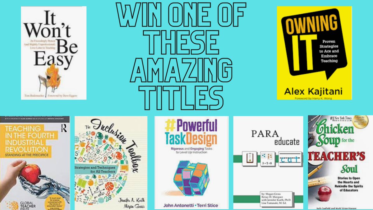 LoveTeaching_24's tweet photo. Teach Me Thursday Contest 

You could win one of these amazing titles from
@MrTomRad
@MegNGross
@AlexKajitani
@msoskil
@JohnAntonetti

To enter:
💕 Quote this Tweet with your answer
💕 Use the #LoveTeaching

Contest Closes at 8pm CST https://t.co/19FUJrkT4U