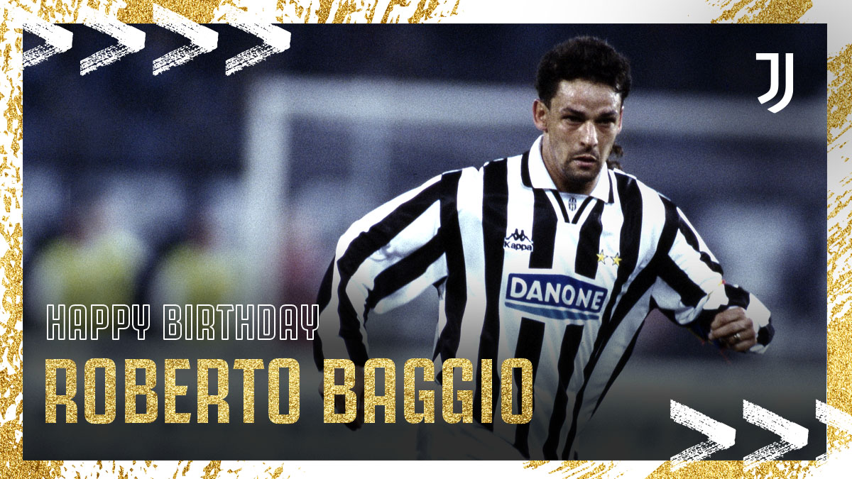 juventusfc's tweet photo. Buon compleanno all'immenso @BaggioOfficial 🎂 https://t.co/c95tykDaI9