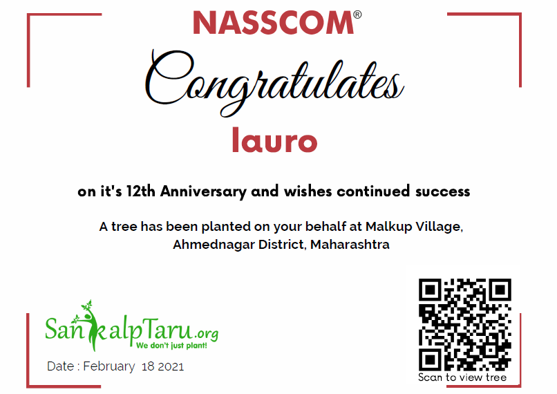 iauro's tweet photo. Thank You ! @nasscom 

#iauro #12yearsoftransformation #anniversary #nasscom #thankyou https://t.co/AA5wLm4zWJ