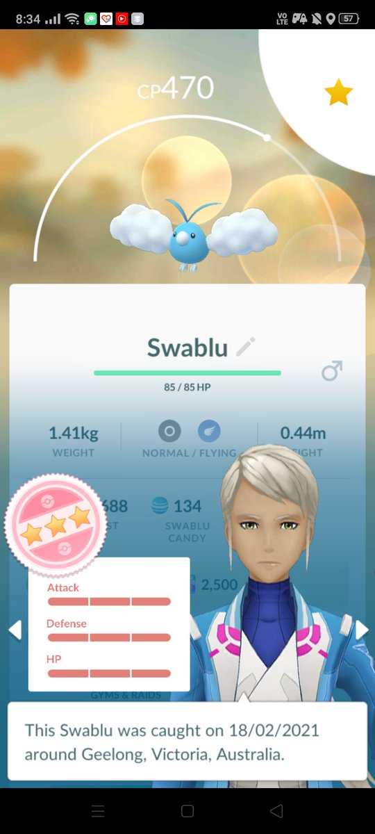 ShaddyxT's tweet photo. Exactly what I needed to hatch after my week #hundoswablu #newhundo #PokemonGo https://t.co/eKOJOIjToa