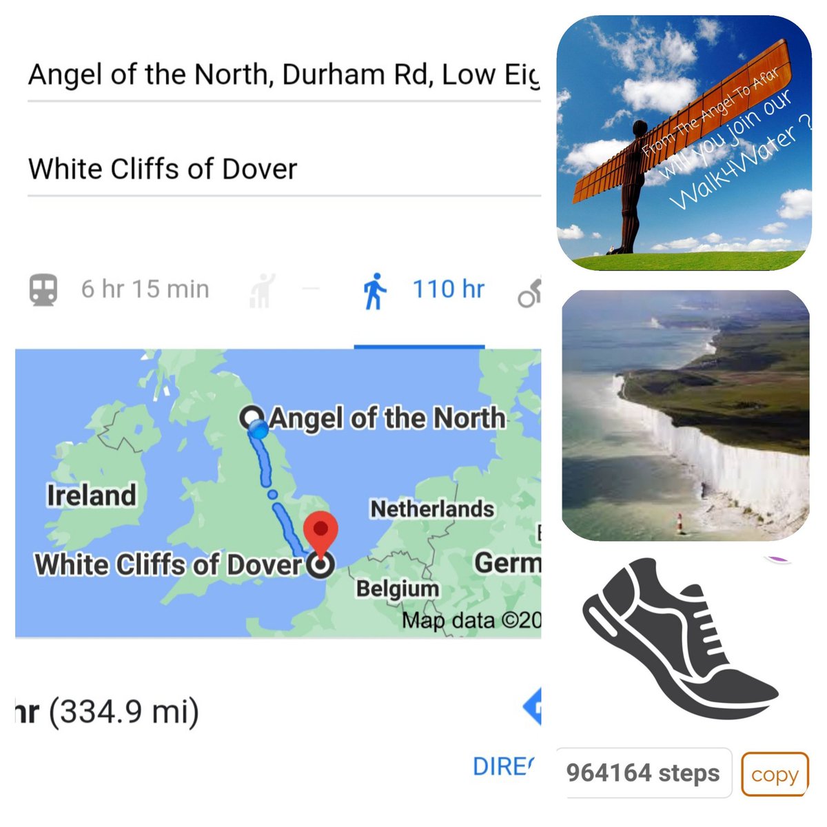 STBChaplaincy's tweet photo. Team Bede Update 
We have collectively walked a Massive 559608 🎉🎉
Those White Cliffs of Dover are in sight ! 
#WalkForWater #AngeltoAfar #TeamBede 
@CAFODHN @CAFOD @bwcet @St_Bedes https://t.co/lqVtrO8tmW