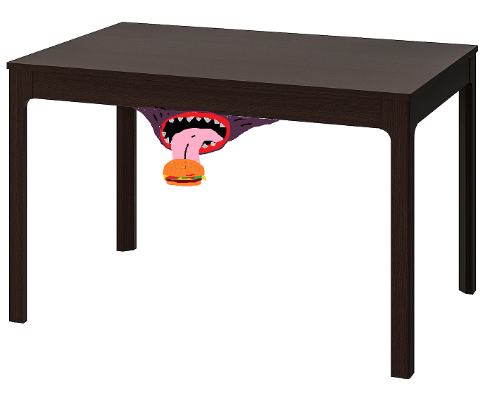 ManPasteque's tweet photo. Pardon pour cette longue absence, mais je suis de retour avec des nouvelles idées comme cette table qui mange !! Merci pour tout votre soutien pendant cette longue pause ! <3 https://t.co/Cwq7k2LdBP