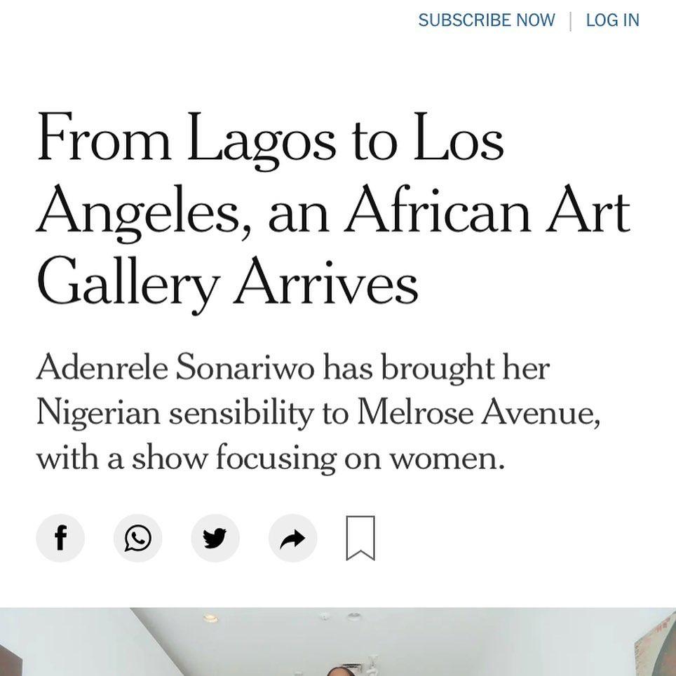 ReleGallery's tweet photo. We are excited to have the gallery's LA space featured in @nytimesarts “From Lagos to Los Angeles, an African Art Gallery Arrives”
Link in thread.
Article by @rpogrebin.
Image: Phylicia J. L. Munn for The New York Times.
#ReleGallery #OritaMeta #NigerianArtists https://t.co/n4ukAiZ8Ad