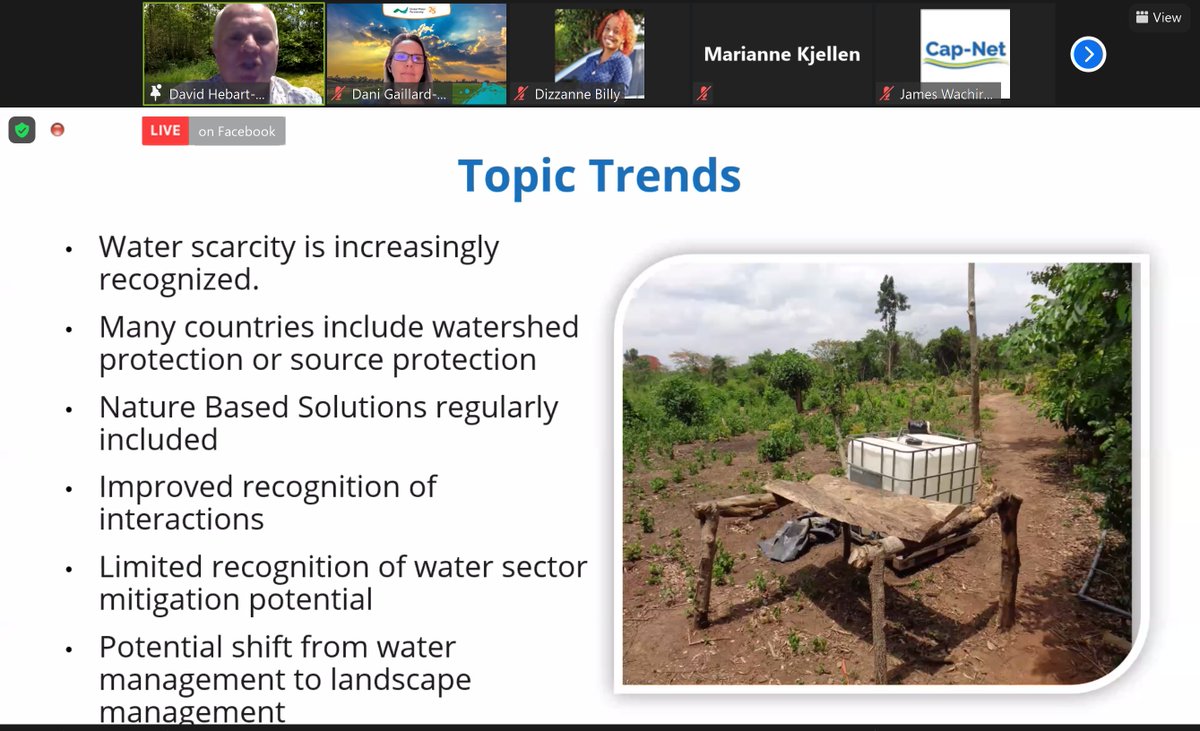 GWPnews's tweet photo. #HappeningNow: "Presence of water-related activities have increased under Nationally Determined Contributions (NDCs) in #ParisAgreement", says @siwi_water's David Hebart-Coleman, sharing trends. 👇

Background: https://t.co/f7dVmbE1Ak

#WaterIsClimate https://t.co/p9tava7LSH