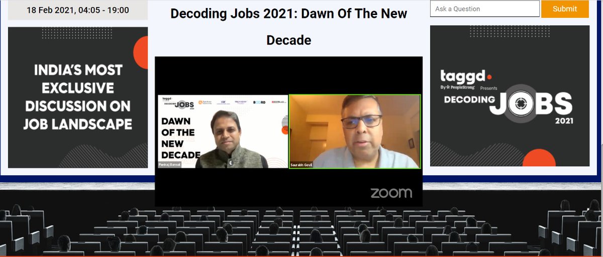 _taggd's tweet image. &quot;The scale at which we&apos;ve been onboarding virtually has been a revolution completely. That&apos;s a sheer shift we&apos;ve witnessed. Also, #technology has been playing a key role,&quot; - nicely mentioned by our esteemed panelist, Saurabh Govil, President &amp;amp; CHRO, Wipro.  

#DecodingJobs2021