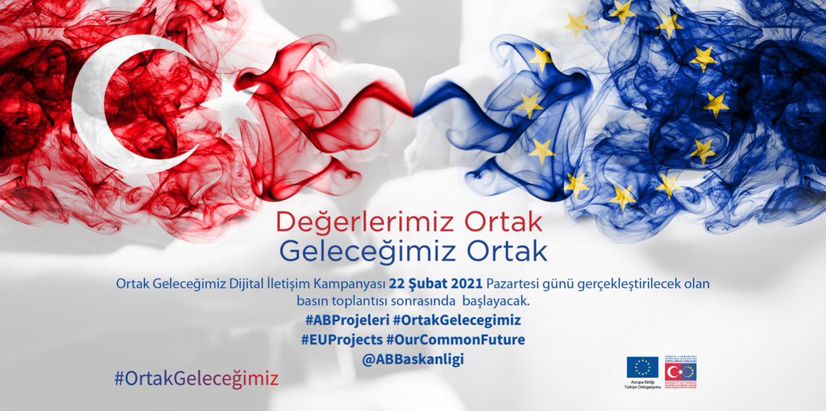 🇹🇷-🇪🇺işbirliğinin kazanımlarını tanıtmak için <a href="/EUDelegationTur/">AB Türkiye Delegasyonu🇪🇺EU Delegation to Türkiye</a> &amp; AB projeleri yürüten kurumlarımızla #OrtakGelecegimiz Dijital İletişim Kampanyası 22 Şubatta başlıyor!
#ABProjeleri #OrtakGeleceğimiz, etiketleri &amp; İletişim rehberini indirerek siz de katılın bit.ly/3u8kPN5