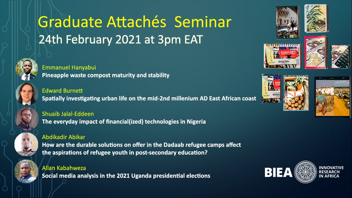 The BIEA welcomes you to this wonderful Graduate Attaché completion seminar.
Registration ongoing through zoom.us/meeting/regist… 
We welcome you all!