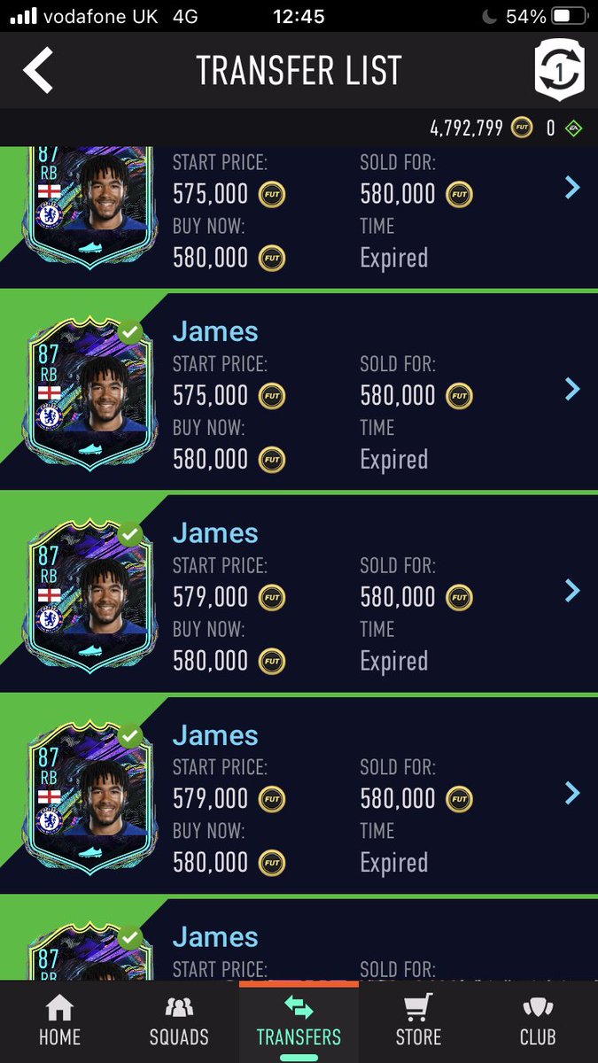 FUTTradingWolf's tweet photo. Reece James’ have been sold! Brought 10 over the last week. Sold 9 today for 580k for a cheeky profit of 550k 🚀🚀

Going to keep the last one to use as cb 😂😂 https://t.co/c6wNuk0ws3